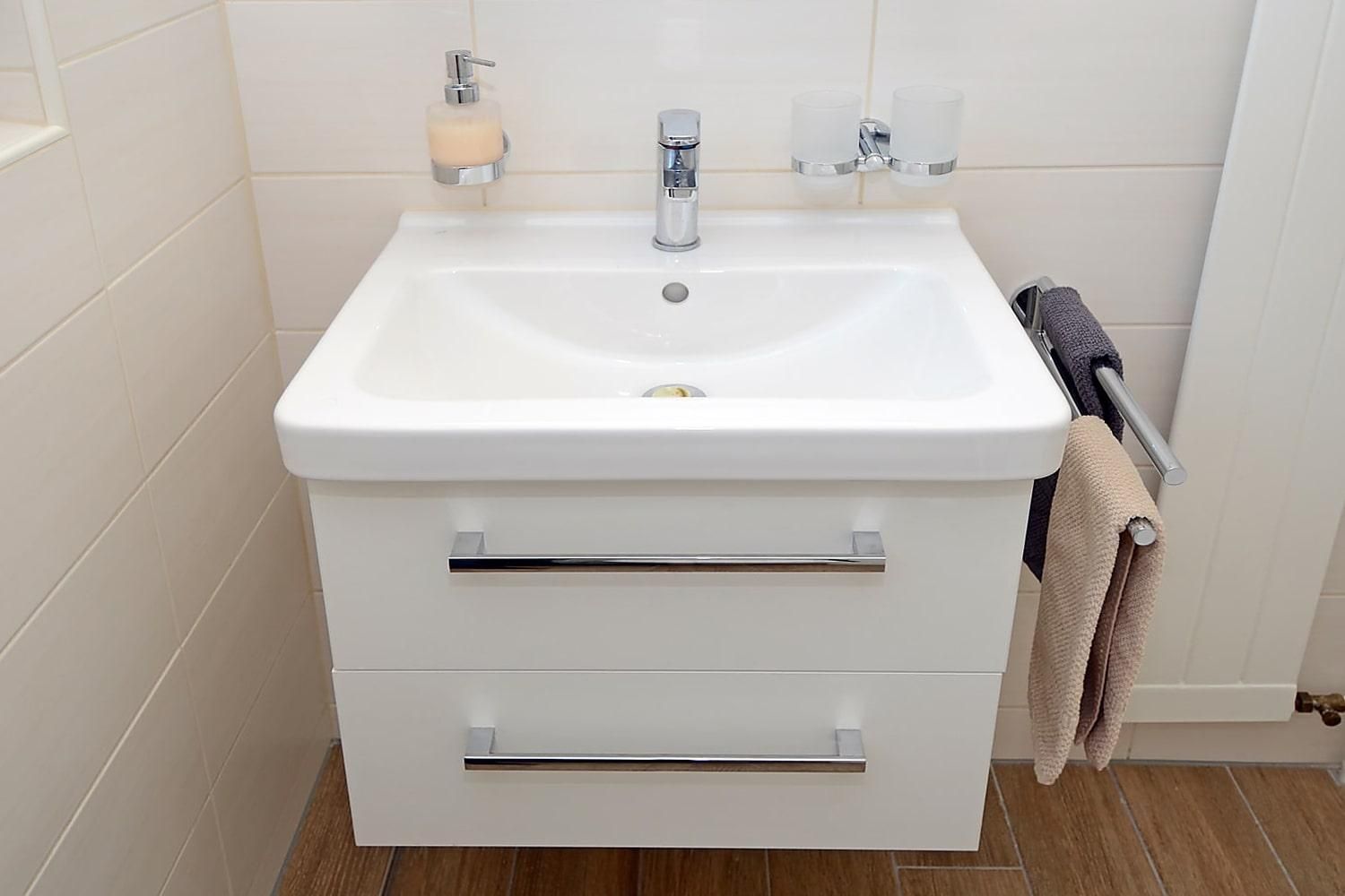 Bad: Lavabo - Ferienwohnung Studio 25 - Haus Green - Davos Platz